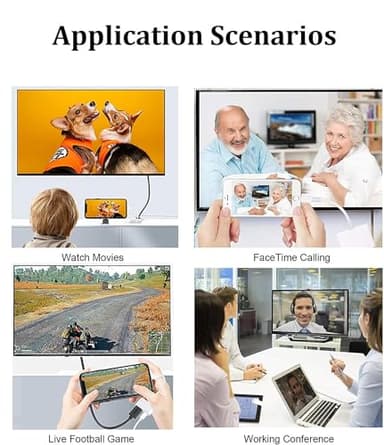 [Apple MFi Certified] Apple Lightning to HDMI Adapter for iPhone to TV, 1080P Digital AV Adapter Sync Screen Connector Cable Compatible for iPhone 14 13 12 11 XS XR X 8 iPad to HDTV Projector Monitor - Image 6