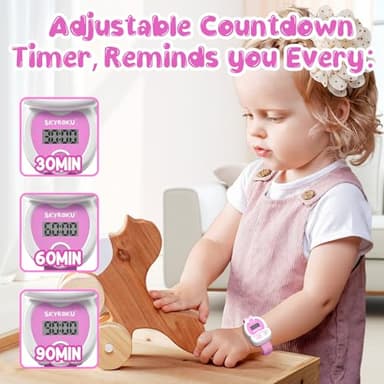 SKYROKU Potty Training Watch for Toddlers – Music & Light Reminders, Silicone Adjustable Strap, Rechargeable, Countdown Timer, Cute Toilet Shape – Easy Setup & Safe for Kids - Image 4