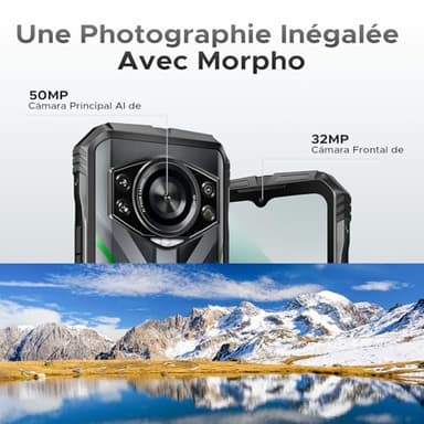 DOOGEE S Cyber Pro Rugged Phone, 10800mAh Android 14 Rugged Smartphone, 32GB+512GB, Helio G100 Octa Core Gaming Phones, 6.6" FHD+ 120Hz IPS Waterdrop Screen, 4G Dual SIM Mobile Phone, Green - Image 6