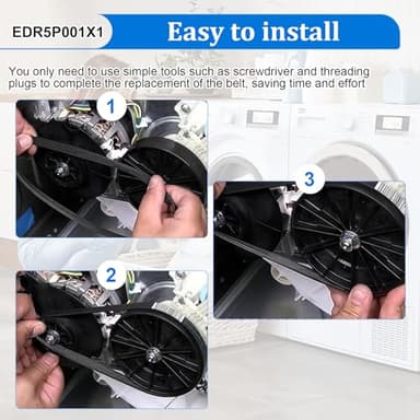 WE12X27300 Washer Drive Belt for GE Washing Machines, Replaces 4587578, AP6328196, PS12342956, EAP12342956, 253C1275P001, 5PJ587SJ161, Durable Rubber Drive Belt for GE GUD/GUV Series - Image 5