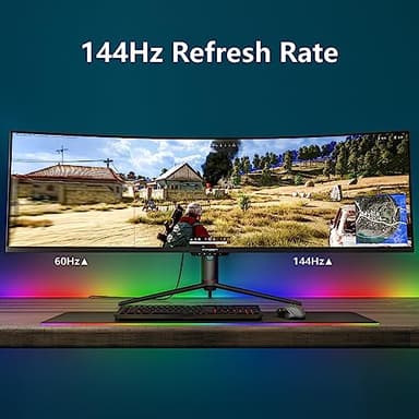 INNOCN 49" Curved Gaming Monitor 144Hz Ultrawide 32:9 WDFHD 3840 x 1080P, R1800, 99% sRGB, HDR400, USB Type C, DisplayPort, HDMI, Built-in Speakers, Height/Tilt Adjustable - 49C1G - Image 5