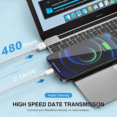 iPhone Charger,[Apple MFi Certified] Fast iPhone Charger 2PACK 6FT Lightning Cable Cord Fast Charging Dual 2 Port Plug USB Wall Charger Compatible with iPhone 14 13 12 11 Pro Max XS XR X 8 Plus 7 iPad - Image 6