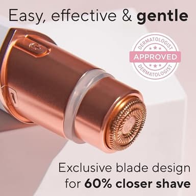 Finishing Touch Flawless Facial Hair Remover for Women, Rose Gold Electric Face Razor with LED Light, Recyclable Packaging - Image 3