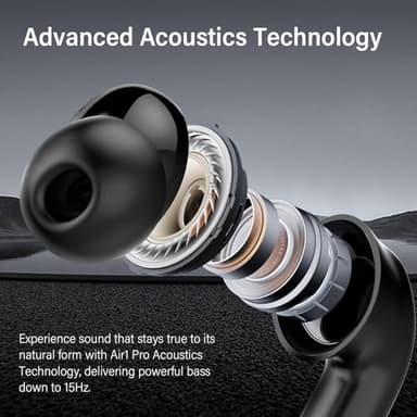 Adaptive Hybrid Active Noise Canceling Wireless Earbuds, 6 Mics ENC Clear Call Ear Buds, Hi-Res Audio Deep Bass Bluetooth 5.4 Headphones, 48H Playtime, Wireless Charging, Multipoint Connection, Black - Image 6