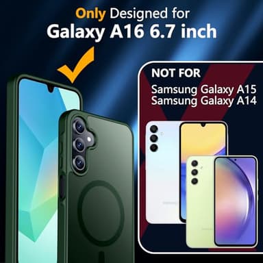 teloxy Designed for Samsung Galaxy A16 5G Case, [10 FT Military Grade Drop Protection] Heavy Duty Shockproof Phone Case for Galaxy A16, Green - Image 2