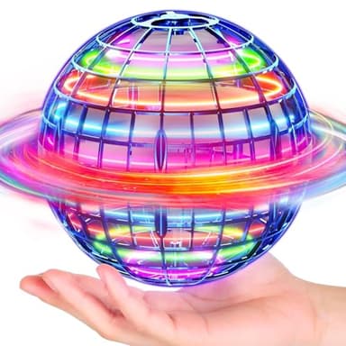 Ivtivfu Flying Orb Ball (Blue, 2025 Upgraded) with Dazzling Lights, Magic Hover Spinner, Cool Boomerang Drone, Floating Cosmic Globe, Kids Toys Gifts for 6 7 8 9 10 Year Old Boys Girls - Image 1
