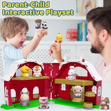 KMUYSL Toys for 1 2 3 Years Old Boys Girls, Big Red Barn Farm Animal Playset for Boys Girls, Learning Montessori Toys, Christmas Birthday Easter Gift for Baby Kids Toddlers Age 12-18 Months - Image 6