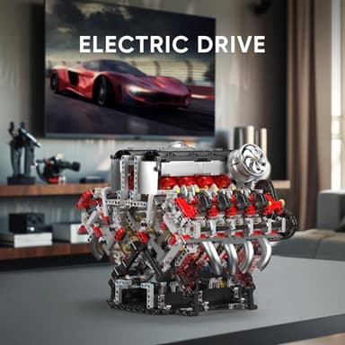 Mould King V8 Engine Building Blocks Sets, V8 Engine Model Kit That Runs, MOC Engineering Model Building Kit with Battery and Motor, 2718 PCS Building Blocks for Adults - Image 2