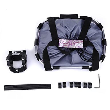 Pet Dog Bike Basket & Carrier Bag- Foldable Detachable Pet Travel Bicycle Basket - Small Animal Dog Cat Rabbit Bike Ride Basket Carrier (Purple) - Image 7