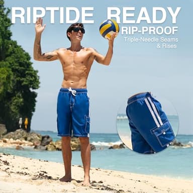 Kanu Surf Men's Barracuda Swim Trunks (Regular & Extended Sizes), Royal, 5X - Image 4