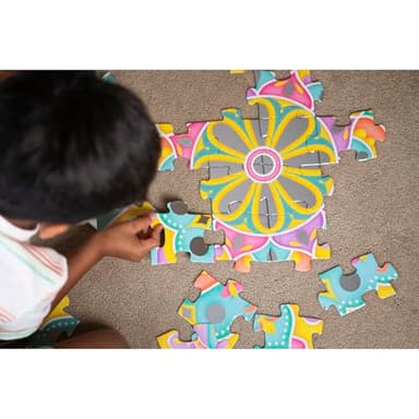 Kulture Khazana: Mirror Magic - 75pc Floor Puzzle, Silver Foil Rangoli, 32" Round Jigsaw, Indian Art, Diwali-Holi-Festivals Decoration, Kids Ages 4+ - Image 6