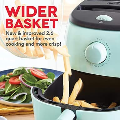 DASH Tasti-Crisp™ Electric Air Fryer Oven, 2.6 Qt., Aqua – Compact Air Fryer for Healthier Food in Minutes, Ideal for Small Spaces - Auto Shut Off, Analog, 1000-Watt - Image 7