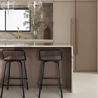 Bloddream Bar Stools, Swivel Counter Stools Set of 2 - Vintage Industrial Farmhouse Swivel Bar Stool - Kitchen Island Counter Bar High Chair(Walnut) - Image 7