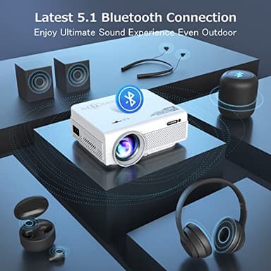 Projector with WiFi and Bluetooth, FUDONI 5G WiFi Native 1080P Outdoor Projector 15000L Support 4K, Portable Movie Projector with Screen and Max 300", for iOS/Android/Laptop/TV Stick/HDMI/USB/VGA/TF - Image 4