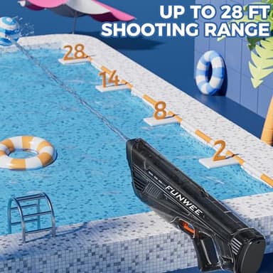 Funwee 2 Pack Electric Water Gun for Kids Adults, Powerful Automatic Squirt Gun, High Powered Shooting 100+ Times, Long Range Auto Water Blaster, Pool Outdoor Water Toy(Transparent Red+Black) - Image 3