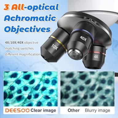 Compound Binocular Microscope for Kids & Adults - 40X-2000X Magnification Professional Microscopes with Slides - Kids Microscope Kit for School & Family Science Education Equipment - Image 3