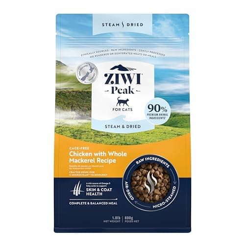 ZIWI Peak Steam & Dried Cat Food – Cage-Free Chicken w/Whole Mackerel - High Protein, Skin & Coat Health, Low Carb, for All Life Stages (28.8oz) - Image 1