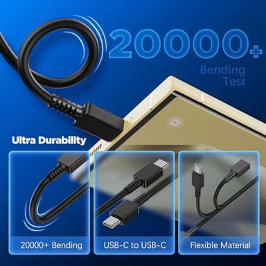 45W Super Fast Charging Block and Long USB C to C Cable 10ft, Type C Wall Plug and Android Phone Charger Cord for Samsung Galaxy S25/S24 Ultra/S23+/S22 Plus/S21/S20/Note 20/10/iPhone 17 16 15 Pro Max - Image 2