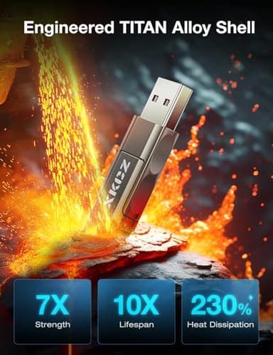 XKCZ 4 in 1 USB C Cable with Wattage Display, 65W Flat Nylon Braided Multi Charge Cable with Data Sync, USB C Charging Cord Combo Type C/USB A/L Port for iPhone/iPad/Samsung/Laptop, 5FT - Image 5