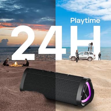 Vanzon Bluetooth Speakers, V40 Wireless Portable Bluetooth Speaker with TWS Dual Pairing, 24W Stereo Sound and 24H Playtime, IPX7 Waterproof Bluetooth Speaker for Home and Outdoor - Image 3