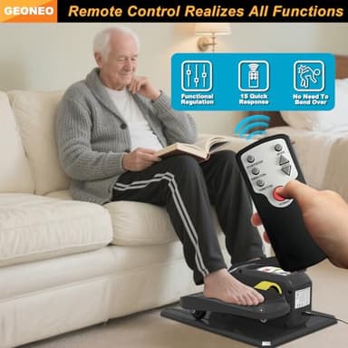 Under Desk Elliptical Machine, Electric Ellipse Leg Exerciser for Senior, Quiet and Compact Electric Seated Pedal Exerciser for Home with Display Monitor, Remote Control and 12 Adjustable Speeds - Image 5