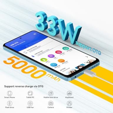 Blackview Shark8 Unlocked Phones, 16GB+256GB/SD 2TB Android Phones, MTK G99, 120Hz 6.78" FHD+, 33W Fast Charge 5000mAh, Android 13 Mobile Phone, 64MP Camera, NFC/Fingerprint/198g, T-Mobile Cellphone - Image 4