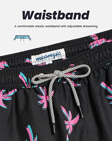 maamgic Mens Swim Trunks Quick Dry Swim Shorts with Mesh Lining Funny Swimwear Bathing Suits 7inch Black Luminous Coconut XX-Large - Image 3