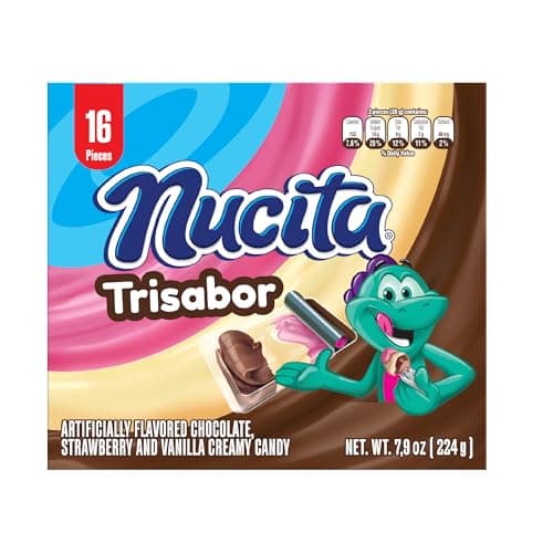 NUCITA Trisabor, Creamy Chocolate, Vanilla & Strawberry Candy, 7.9 Oz (Pack of 1) - Image 1