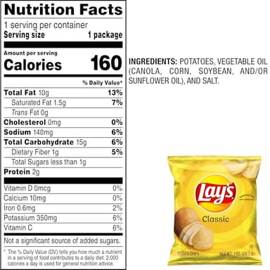 Lay's Potato Chips, Classic, 1 Ounce (Pack of 40) - Image 3