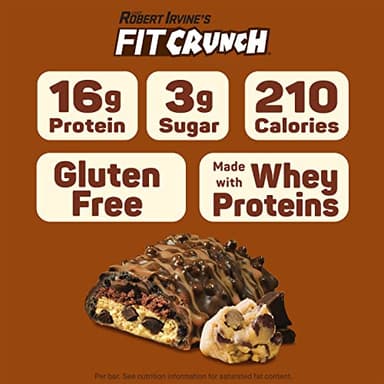 FITCRUNCH Snack Size Protein Bars, 6-Layer Baked Bar, 3g of Sugar, Gluten Free & Soft Cake Core (9 Bars, Chocolate Chip Cookie Dough) - Image 4