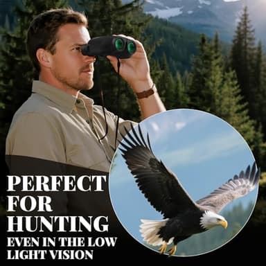 10x25 Compact Binoculars for Adults Kids - ERUIDI Bird Watching Binoculars Lightweight Small Size for Outdoor Activities with Easy Focus Knob for Hunting Sports Watching - Image 5