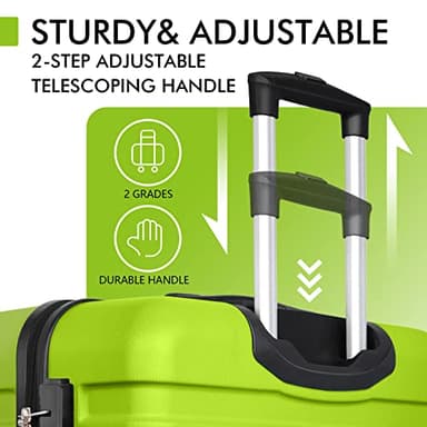 AnyZip Luggage PC ABS Hardside Lightweight Suitcase with 4 Universal Wheels TSA Lock Checked-Large 28 Inch Apple Green - Image 7