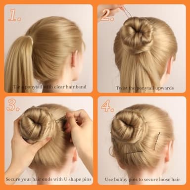 Teenitor 300pcs Bobby Pins Hair Pins Kit, 100 Hair Pin for Women 100 Bobby Pins Brown and 100 Hair Bands, Hair Pins for Buns 2inch 2.36inch 2.75inch - Image 7