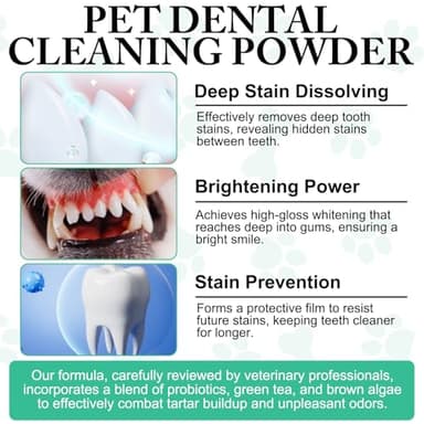 ARMOYA Dog Dental Powder - Teeth Cleaning Powder for Dogs - Dental Powder for Dogs - Dog Dental Care - Plaque & Bad Breath Off Powder Dog - Dental Care Supplies for Small - Medium - Large Dogs - Image 7