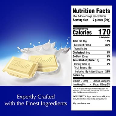 Lindt CLASSIC RECIPE White Chocolate Bar, White Chocolate Candy, 4.4 oz. (12 Pack) - Image 2