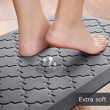 Kitchen Mat [2 PCS] Cushioned Anti-Fatigue Floor Mat, Waterproof Non-Skid Ergonomic Comfort Foam Rugs, Standing Mat for Kitchen, Floor,Office, Sink, Laundry(Grey) - Image 3