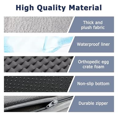 WESTERN HOME Large Dog Bed, Orthopedic Dog Beds with Waterproof Lining, XL Pet Couch with Removable Washable Cover and Nonskid Bottom, Grey - Image 4