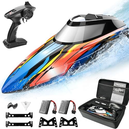 ALPHAREV RC Boat - R308 32+ KPH Fast Remote Control Boat for Pool & Lake with Portable Suitcase, 2.4GHz Racing RC Boats for Adults & Kids, Summer Water Toy Gifts for Boys & Girls - Image 1