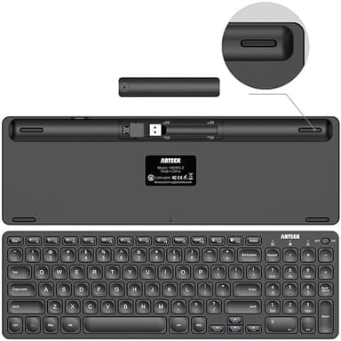 Arteck 2.4G USB Wireless Keyboard and Mouse Combo Ultra Slim Compact Keyboard and Ergonomic Mouse for Computer Desktop PC Laptop and Windows 11/10/8/7 Build in USB-C Rechargeable Battery - Image 2