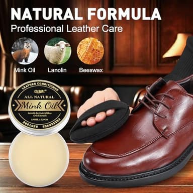 CHMI 5.29 oz Mink Oil for Leather Boots, 3-in-1 Leather Cleaner and Conditioner, All-Natural Waterproof Formula, Mink Oil Leather Conditioner for Restore Shoes, Jacket, Hat, Sofa, Wallet - Image 2