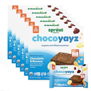Sprout Organics, Yayz Toddler Snack Bars, Chocolate & Banana, 5 Individual Bars, 1 oz Each (30 Bars) - Image 1