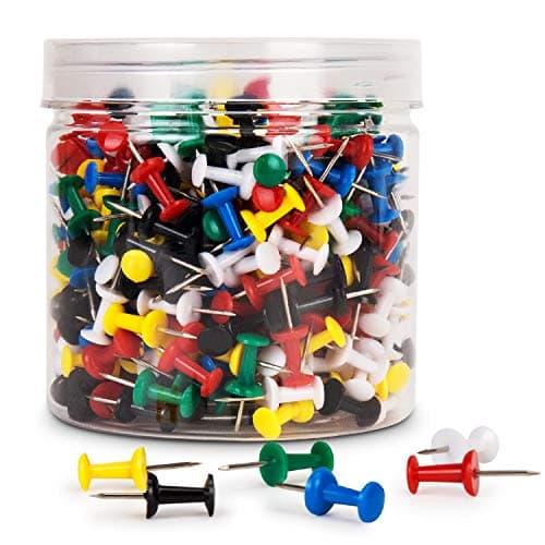 400Pcs Push Pins, Thumb Tacks for Bulletin Board, Stick Pins Thumb Tacks for Cork Board Wall Hangings, Office Tacks Color Pins for Desk Decor Organization (Assorted Colors) - Image 1