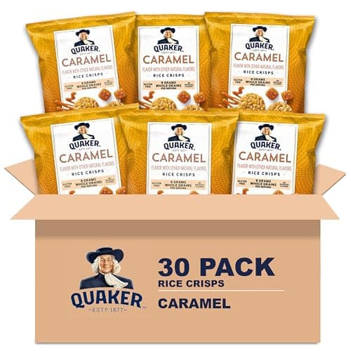 Quaker Rice Crisps, Gluten Free, Caramel, 0.91 Oz, 30 Count - Image 1