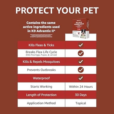 Amazon Basics Flea, Tick & Mosquito Topical Treatment for Large Dogs (21-55 pounds), 6 Count (Previously Solimo) - Image 7