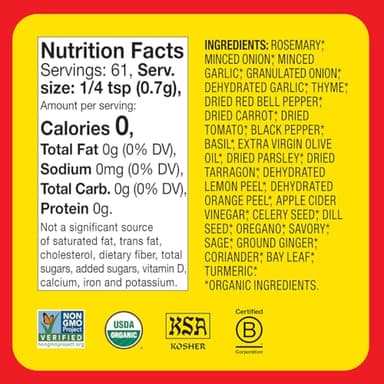 Bragg Organic Sprinkle Seasoning with 24 Herbs and Spices - 1.5 oz - Salt-Free Seasoning Blend - Perfect for Vegetables, Meats, and Salads - Image 5