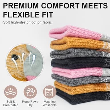 BEAUTYZOO Dog Socks to Prevent Licking Paws, Dog Shoes for Hot Pavement Small Medium Large Senior Dog Booties, Non Slip Dog Boots & Paw Protectors for Hardwood Floors Traction Control Indoor - Image 5