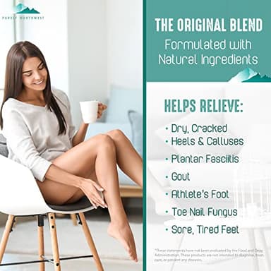 Epsom Salt Tea Tree Foot Soak-Toenail Repair, Softens Thick Calluses & Corns, Stubborn Foot Odor, Athletes Foot Burning & Itching, Damaged Discolored Nails: Purely Northwest USA 16 ounces/1Lb - Image 2