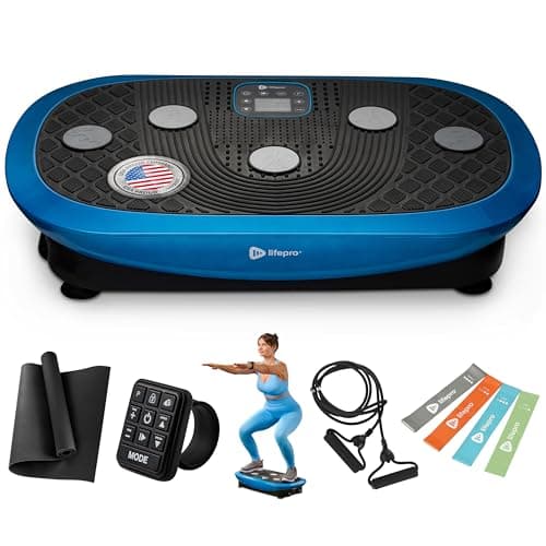 LifePro Rumblex Plus 4D Vibration Plate Exercise Machine - Triple Motor Oscillation, Linear, Pulsation + 3D/4D Motion Vibration Platform/Whole Body Vibration Machine for Weight Loss & Shaping. (Blue) - Image 1