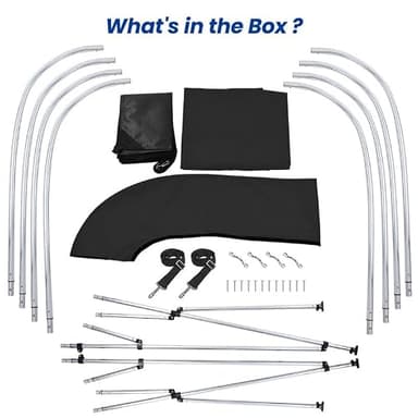 KAKIT 3 4 Bow Bimini Tops with Mesh Sidewalls Support Poles for Boats Marine Grade Canvas Top Includes 2 Straps Storage Boot 1 Inch Aluminum Frame - Image 7