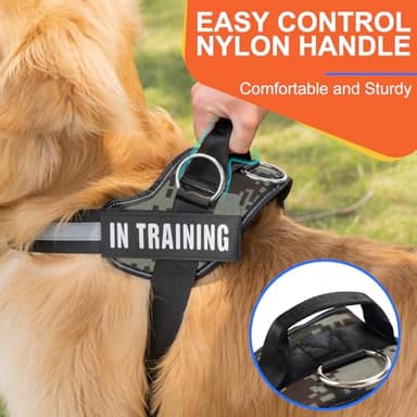 Essential Dog Harness, No Pull Pet Harness with 3 Side Rings for Leash Placement, No Choke, Reflective, Adjustable Pet Vest, Easy On-Off & Improved Control Handle, Training, Walking, Running - Image 3